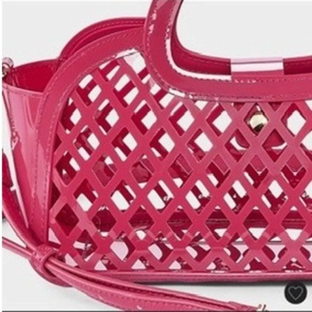 A New Day Jelly Mini Cage Tote Crossbody Bag Womens OS Magenta Pink NWT